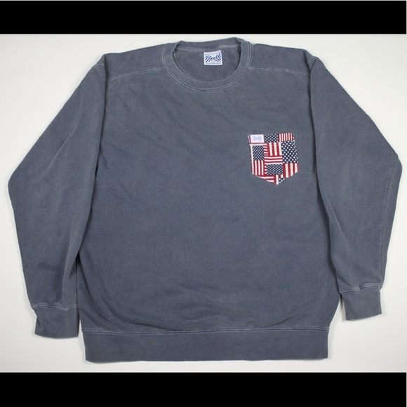 Fraternity Collection Tops - Fraternity collection US Flag Pocket Sweatshirt L